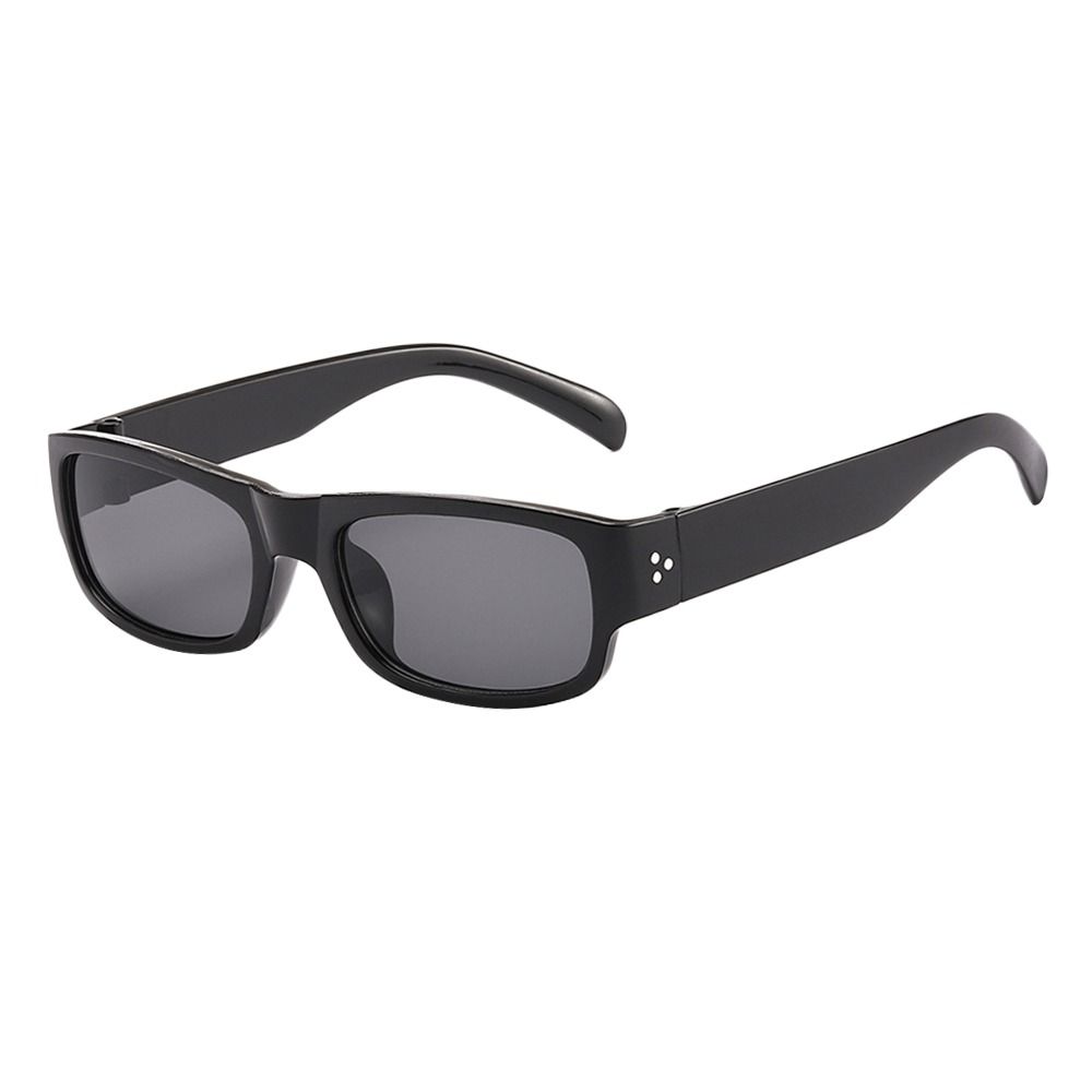 UV400 Protection Black Shades Narrow Square Frame Driving Glasses  for Women Men