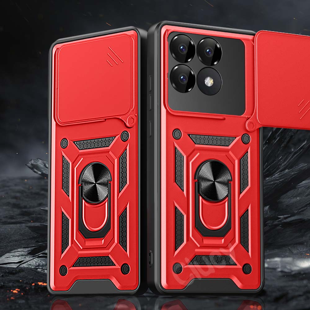 

Противоударный защитный чехол для Xiaomi Mi Poco F6 Pro 5G, автомобильный держатель, чехол для телефона Mi Poco F6 5G, защита объектива камеры, Fundas For Poco F6 Pro(5G) красный