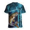 Fishing 3D Printed Casual Loose Men's Short Sleeved T-shirt Top for Summer Fishing