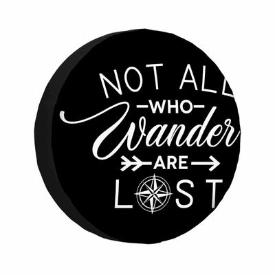 MIYASANG Travel Voyage Spare Tire Cover Not All Who Wander Are Lost Weatherproof Universal