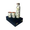 Copper Water Bottle 1 Ltr | Copper Water Bottle with Glass Set | Meena Work | 100% Pure | Leak-Proof | 2 Water Glass 300ml Each |