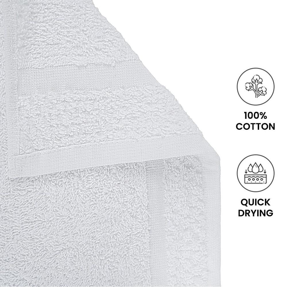 10 Piece Cotton Towel Set Soft Absorbent Quick Dry Bath Towels Hand Towels Washcloths Durable Popcorn Textured Border Bathroom