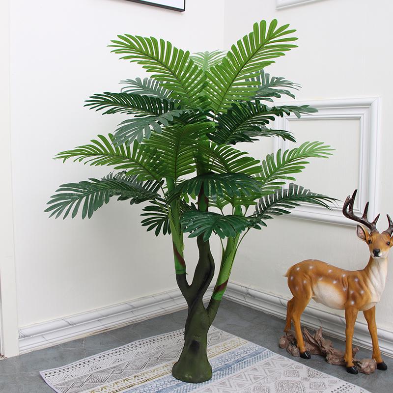 Große künstliche Fischschwanzpalme als Zimmerpflanze | Indoor-Kunstgrün für die Wohnzimmerdekoration