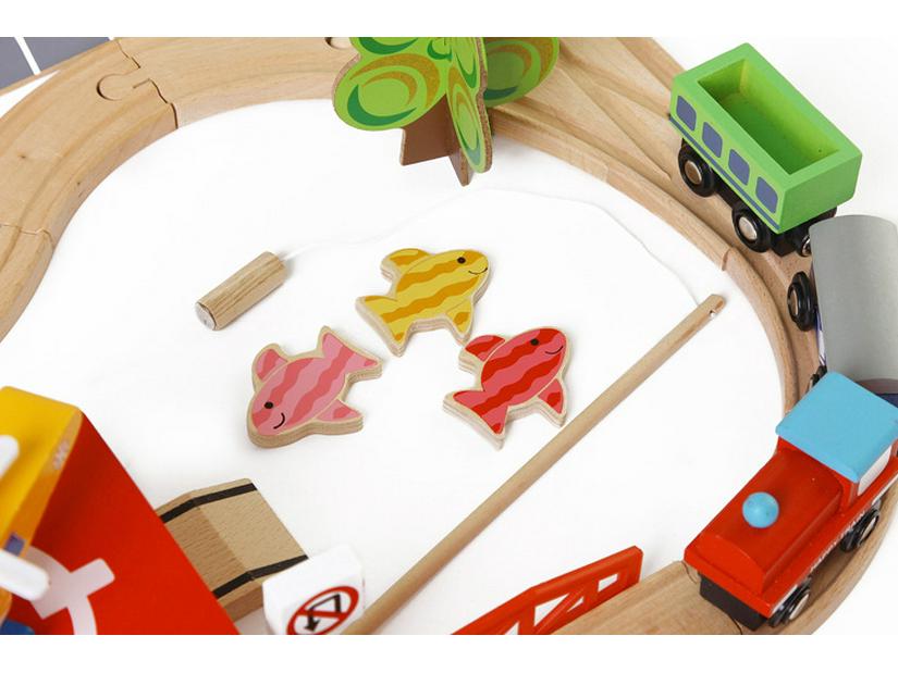 69-Piece Wooden Train Set for Kids - Educational Assembly Toy for Parent-Child Play
