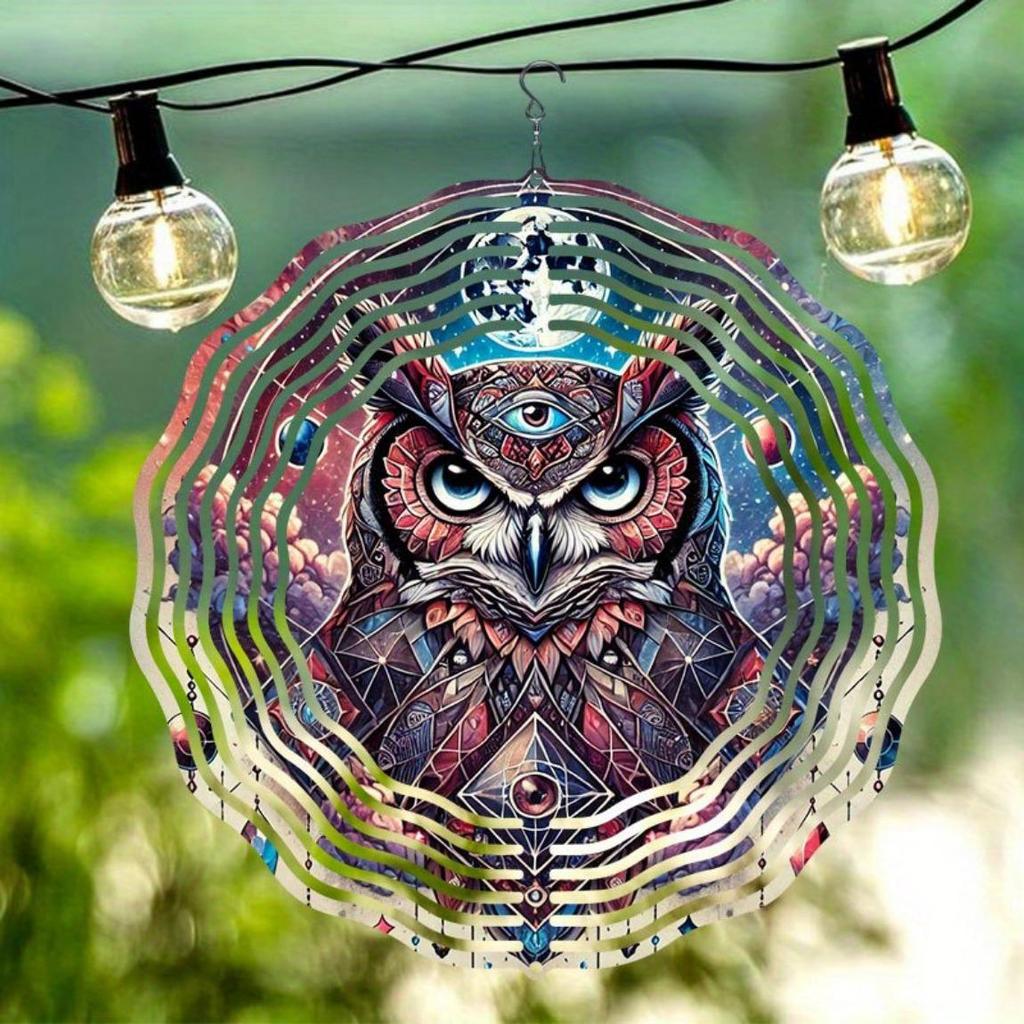 2D Metal Wind Spinner Art - Elegant Garden Windmill Decor, Dynamic Outdoor Wind Chime with Sublimated Patterns