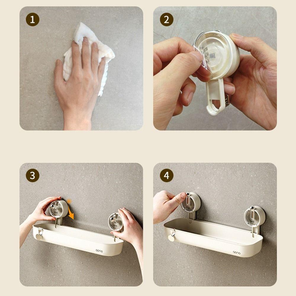 Wall Mounted Shower Storage Rack Plastic Shampoo Storage Rack Durable Corner Storage Shelf  Kitchen