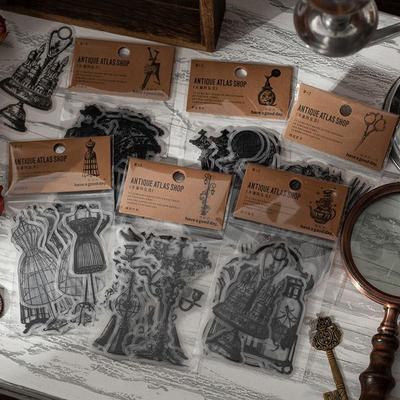 10 adet/torba Retro Turnusol Kağıdı Etiket Seti DIY Karalama Defteri Sanat Kolaj Kitap Yaratıcı Etiket LXY