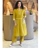 Women Designer Heavy Cotton Kurta Pant Set Embroidered Party Wear Top Tunic Kurti Dress
