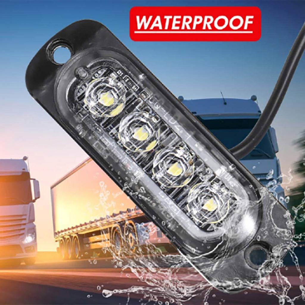 4PCS 12 LED Car Truck Emergency Light Flash Strobe Brake Lamp الشراء