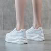 Height-increasing Women's Shoes Leather Little White Shoes Women's Thick-soled Muffin Shoes 2025 Spring Versatile Shallow Mouth Soft-soled Casual