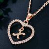 Customizable Love Pendant Necklace with Zircon 26 Letter Initial Jewelry for Men And Women