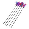 5pcs Cat Kitten Pet Cat Teaser Feather Stick Pet Supplies Cat Accessory for Cats Interactive Stick Cat Supplies