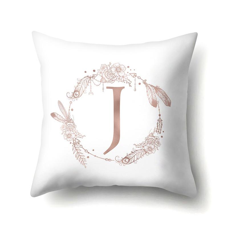 Polyester Pillow Case Home Ins Style Decorative Print Pillow Case 26 English Letter Cushion Cover