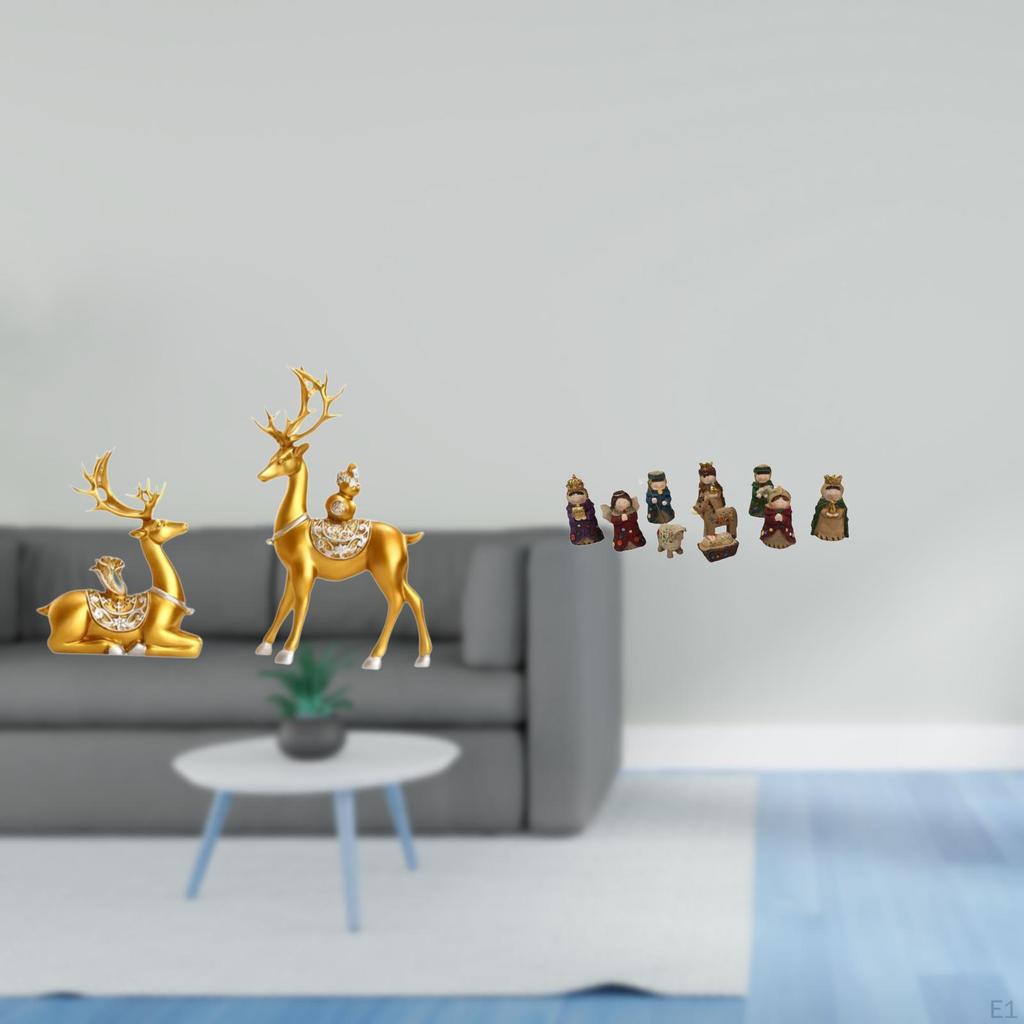 Deer Reindeer Elk Collectible Figurines Sculptures Statues Ornaments Nativity Scene Religious