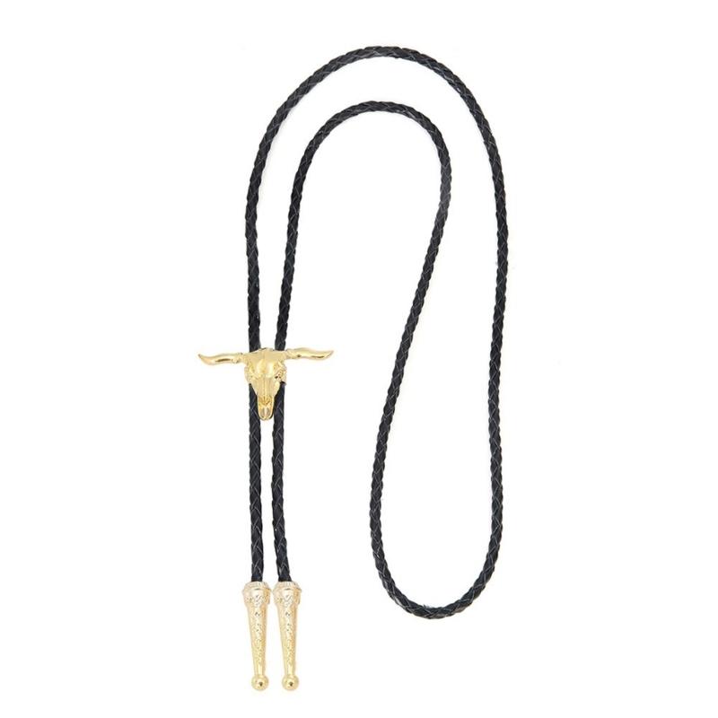 Западный ковбойский галстук-боло Бычий галстук Ожерелье Костюм для свитера Американский галстук-боло Западные украшения золотой