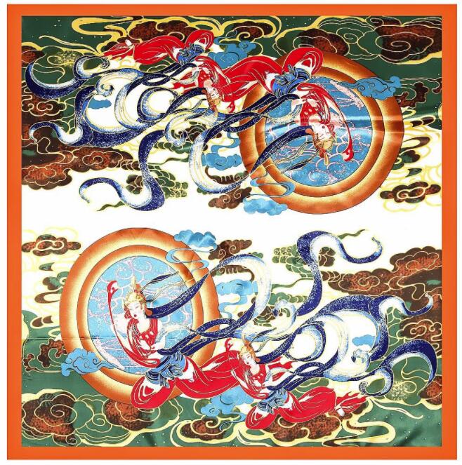 New Designs 90*90cm Square Silk Scarves Women Foulard Head Scarf Ladies Shawl Wrap Bandanna Female Chiffon Hijab Beach Scarf