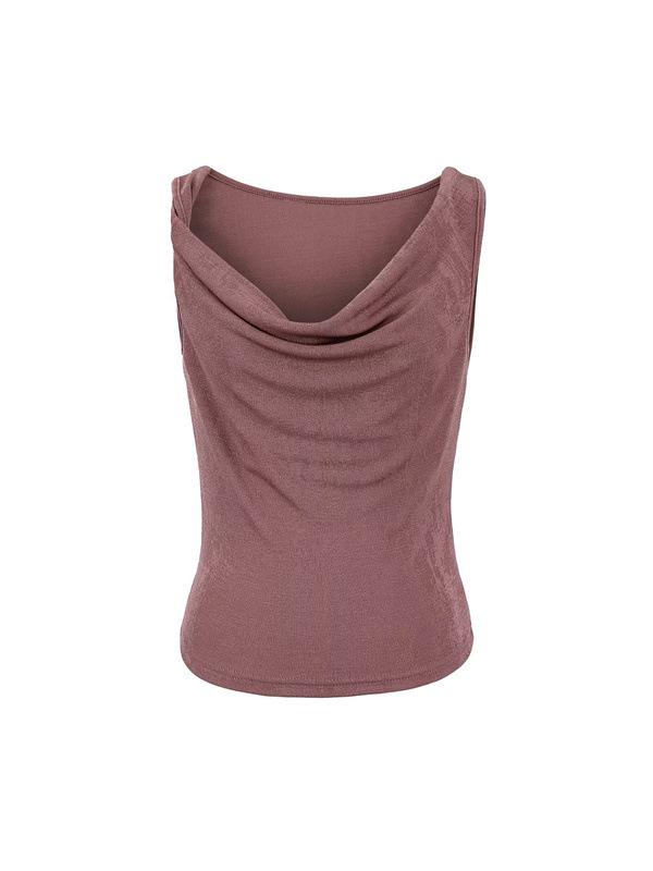Pure Desire Twisted Hem Ruffled Camisole: Slim Fit Retro Pleated Waist-Cinched Sexy Sleeveless Top for Women Small