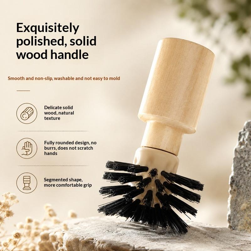 50/55Mm Coffee Portafilter Cleaning Brush Wooden Handle Non Shedding Bristles Fast Cleaning For Home Commercial Use