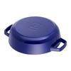 Staub Braiser Saut? Pan, Grand Blue, 28cm, Large, Double-Handled Cast Iron Enamel Pan, Shallow, Sukiyaki, Induction Compatible [Official Japanese Prod