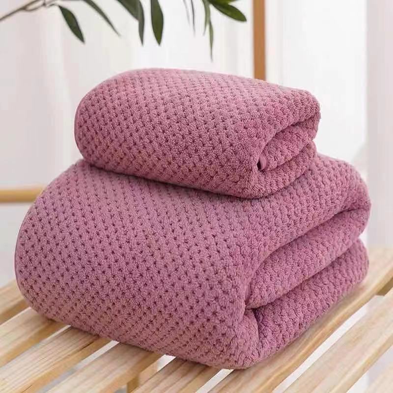 Large Size Towels Bath Towels Pure Cotton Strong Water Absorption No Lint No Fading Bath Quick-drying Household Towels Skin-friendly and Soft