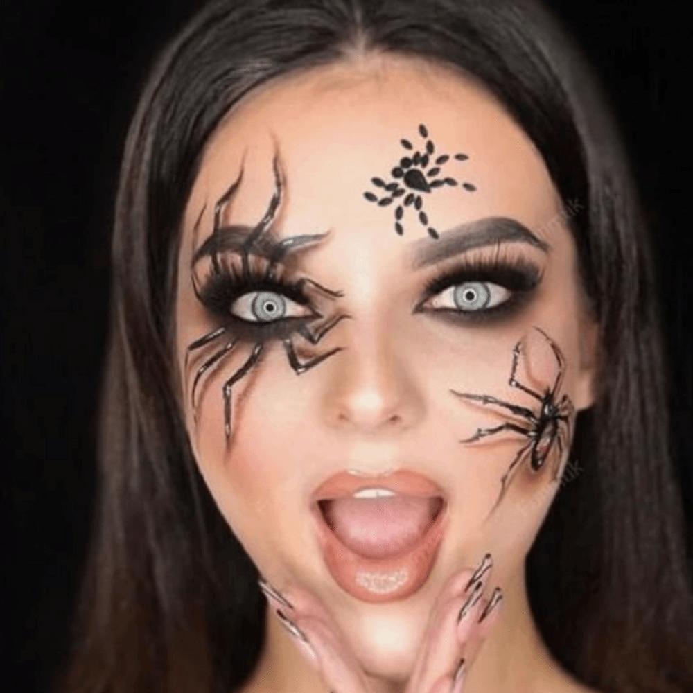 Waterproof Spider Face Gems Tattoos 3D Halloween Face Rhinestone Sticker  Day of The Dead