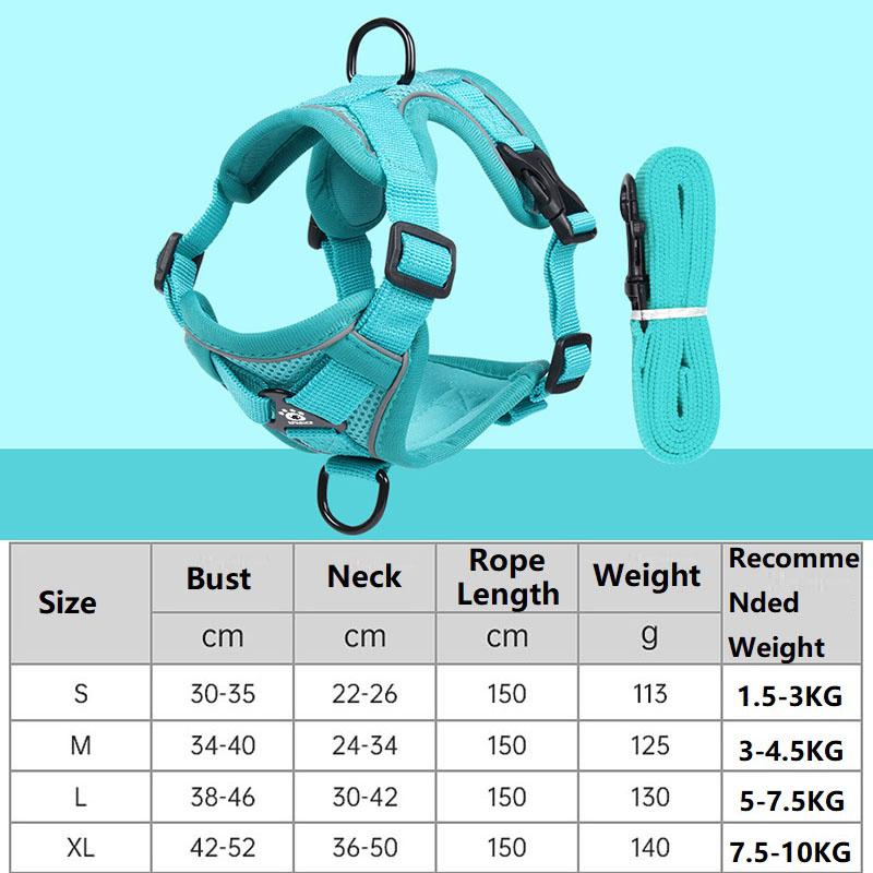 

New Cat leash and harness anti escape cats harness kitten harness Strap cats Harness for cats strip S-(1.5-3KG) синій