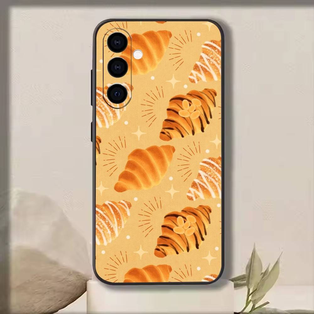 Yellow bread   Phone Case Black Silicone Soft For Samsung Galaxy A73,A72,A71,A70,A53,A52,A51