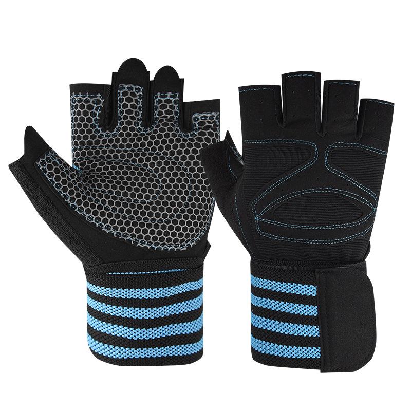 Fitnesshandschuhe für Männer und Frauen Halbfinger Handgelenkschützer Rutschfest Verschleißfest Riemen für Anti-Blasenbildung