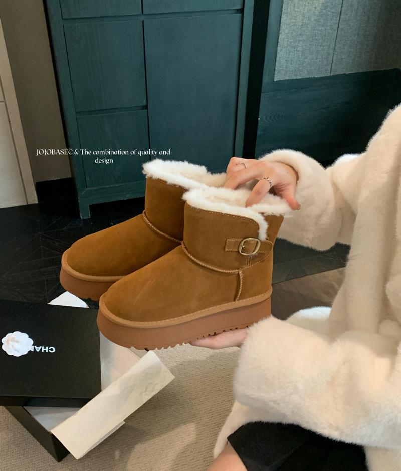 

Platform bread shoes New Chinese soft-soled snow boots Women s winter cotton shoes Women s velvet thickened warm mother shoes Children 39 верблюд
