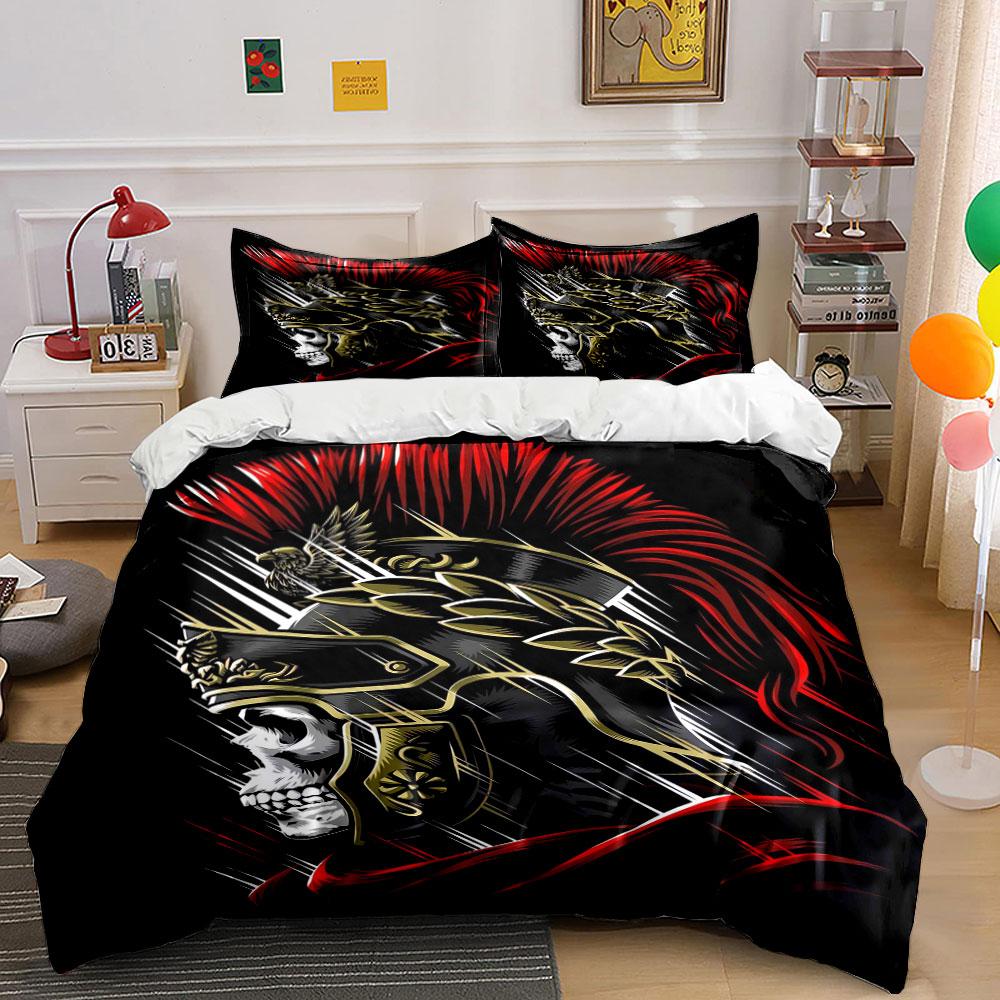 

Skeleton in warrior helmet. Bedding sets Duvet cover sets Duvet covers Pillowcases(1 * Duvet Cover 2 * Pillowcases, without duvet insert) 135x200cm