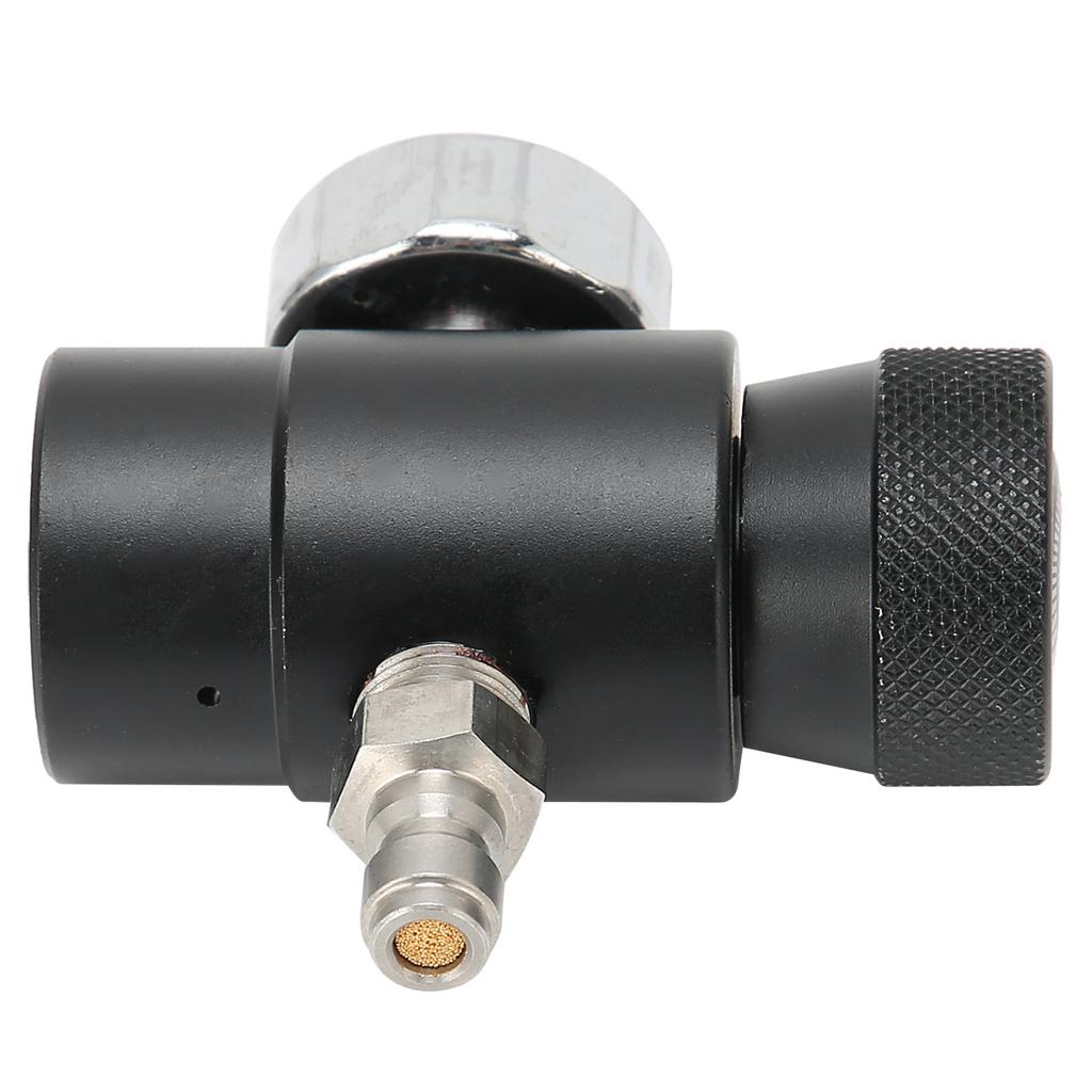 Einstellbares CO2-Nachfülladapterventil mit 8mm Außengewinde ASA 3000psi Manometer Schwarz