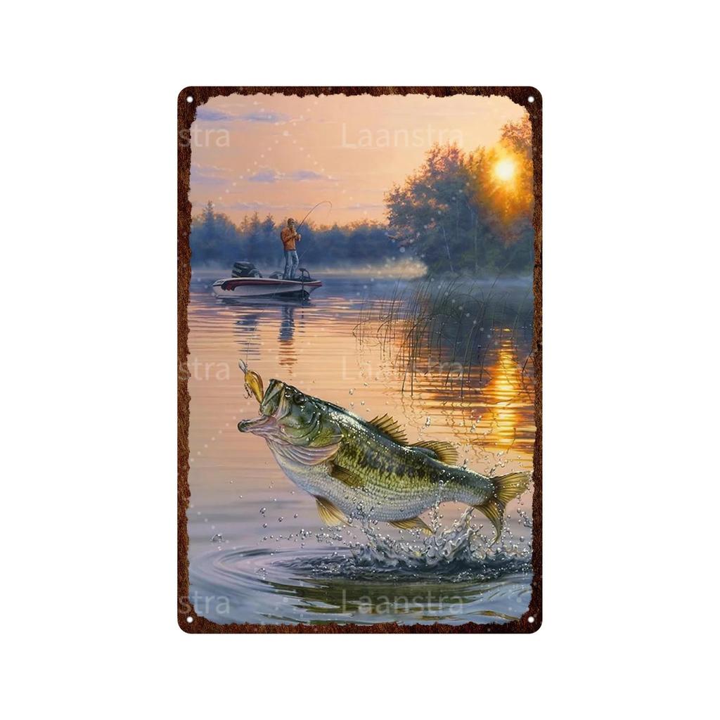 Vintage Animal Various Fish Metal Plate Wall Decor Tin Signs Art Posters Plaque Man Cave Bar Club Decoration Iron Painting
