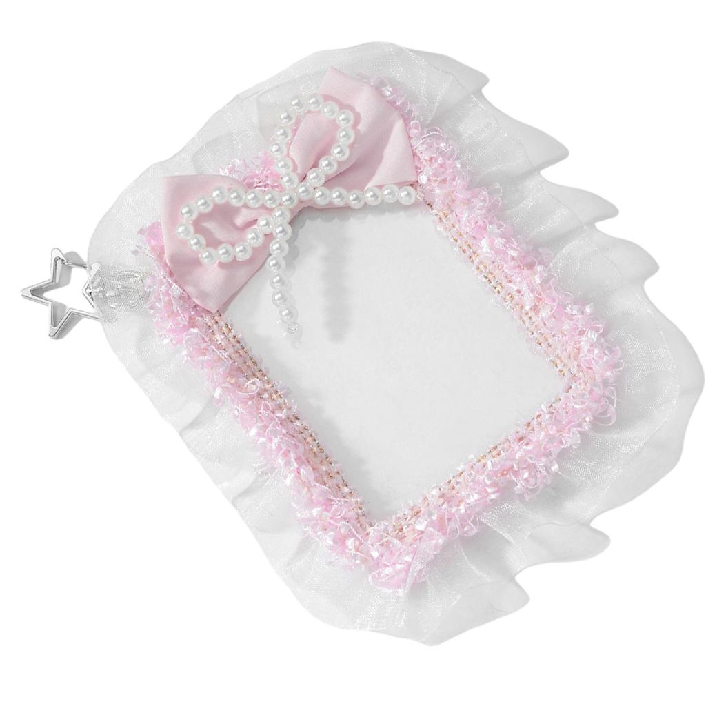Gothic Photocard Holder with Keychain Lace Photo Card Holder Protector ID Card Holder Pendant Keychain Gifts for Women
