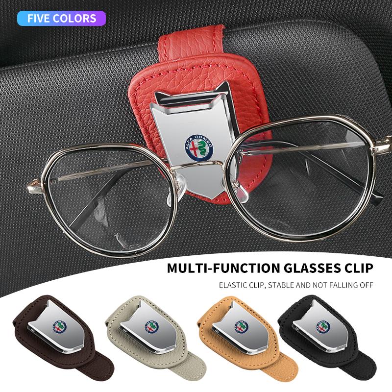 Car Eyeglass Storage Clip Sun Visor Sunglasses Holder for Alfa Romeo Spider Giulia Giulietta 147 156 159 Mito Stelvio GT Spider