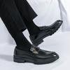 Nappe Frange Formale Pelle Nera Scarpe con Plateau da Lavoro per Uomo Stile Britannico Scarpe Brogue Uomo Scarpe da Cerimonia da Uomo