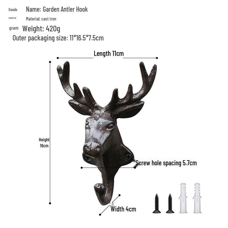 Amerikanischer Retro Gusseisen Tier Wandhaken für Bar, Café oder Heimdekoration