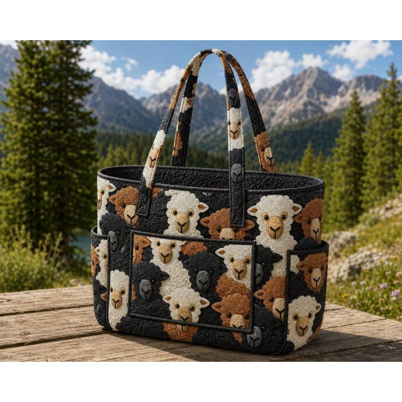 Large Capacity Tote Bag Digital Print Quilted Single Shoulder Hand Carry Casual Travel