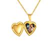 Personalized Heart Photo Pendant Necklace, Customized Image Picture Locked Necklace Jewelry for Women