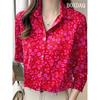 New Autumn Women's Lapel Shirts Fashion Floral Pattern Single Row Button Long Sleeve Shirt Daily Blouse Ladies Tops Casual Shirt