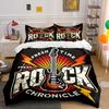 Fresh Rock Chronicle Design Bedding Duvet Cover Set Duvet Cover Pillowcases  (1*Duvet Cover 2*Pillowcases, Without Duvet Insert)