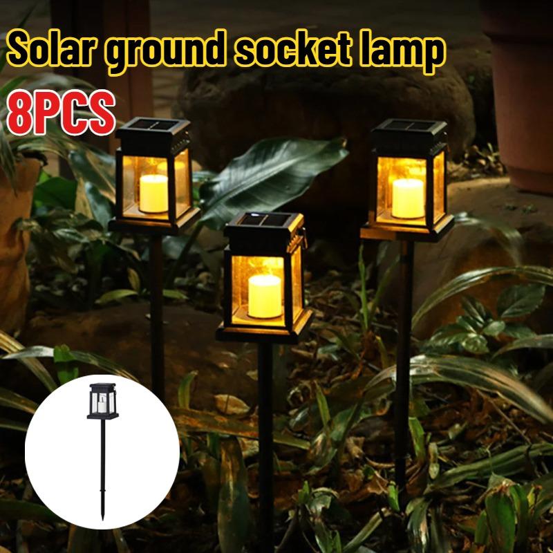 1/4/6Pcs Lamp Solar Garden Lights Outdoor Decorative Ground Insert Lantern Warm Atmosphere Solar Powered Landscape Light for Yard Christmas Decoration