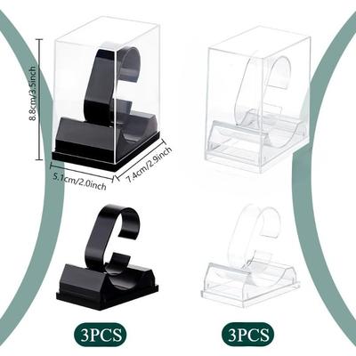 6 Stück Uhren-Display-Ständer-Boxen Transparenter Uhrenhalter Armband-Display-Ständer Uhren-Schmuck-Etui Halter Ständer Uhren-Organizer