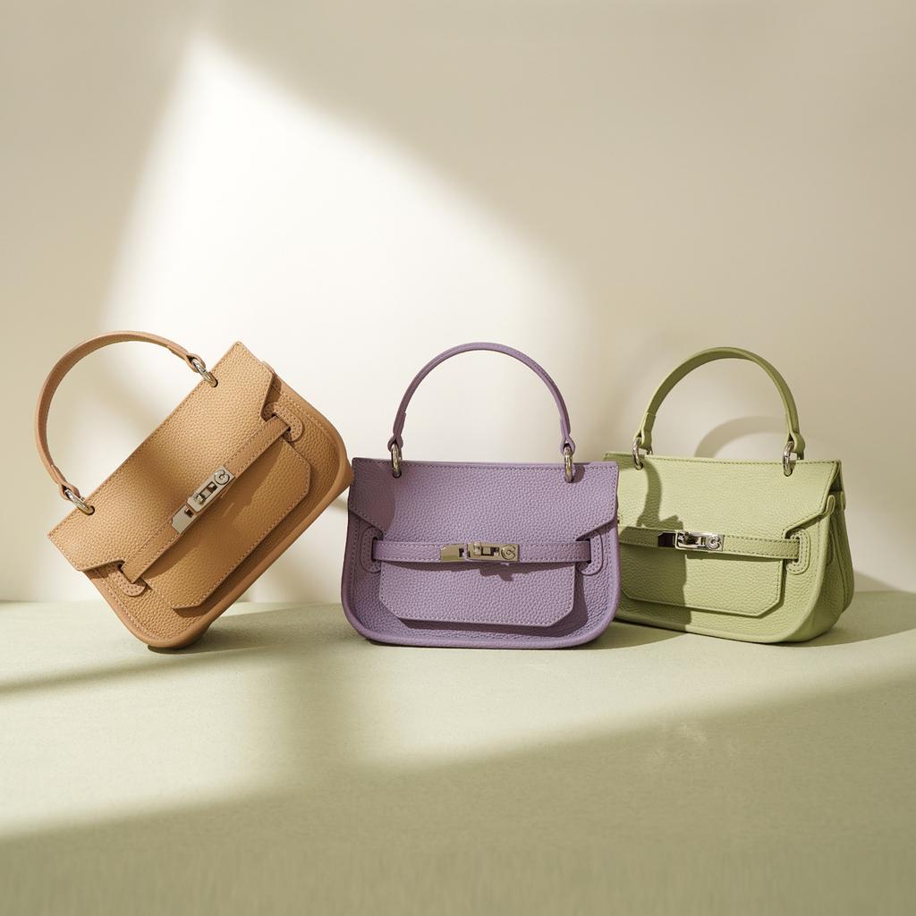 New Small Square Bag Cowhide Underarm Shoulder Crossbody Leather Women's Bag