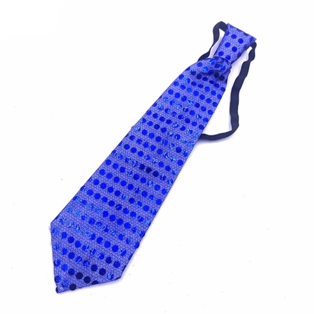 Dot Print LED Luminous Tie Battery Powered Colorful Sequins Glowing Tie Lightweight Unique Men Women Necktie Party Accessories