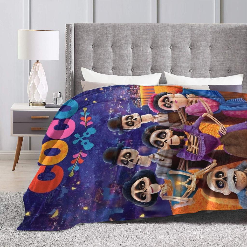 Cartoon Coco Tag der Toten Decke Korallenfleece Plüsch Dekoration Atmungsaktige Warme Überwurfdecke für Bettwäsche Auto Teppich Stück