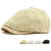 HT4782 Boinas Gorras Primavera Verano para Hombres Mujeres Floral 6 Paneles Boina Sombrero Masculino Femenino Hiedra Gorra Plana Ajustable Boina Octogonal