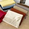 Scarf autumn and winter atmosphere solid color imitation cashmere women's temperament literary niche soft waxy warm fringed scarf shawl