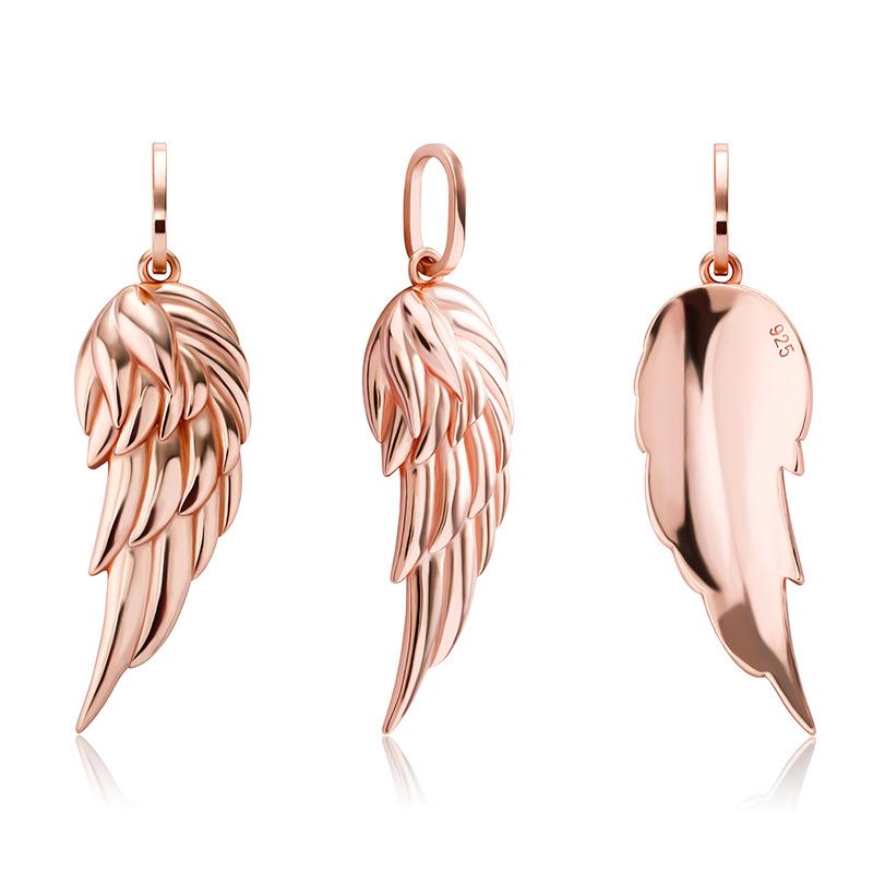 925 Silver Feather Pendant Hip-Hop Necklace for Men and Women
