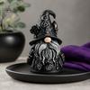 Unique Outdoor Witchy Gnome Halloween Gothic Resin Figurine, Dark Faceless Wizard Doll for Decorative Garden Figurine Desk Shelf, Spooky Home