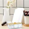 Transparent Makeup Cotton Pads Swab Storage Bin Case Cosmetics Organizer Box With Bamboo Cover For Women Makeup Holder Storage